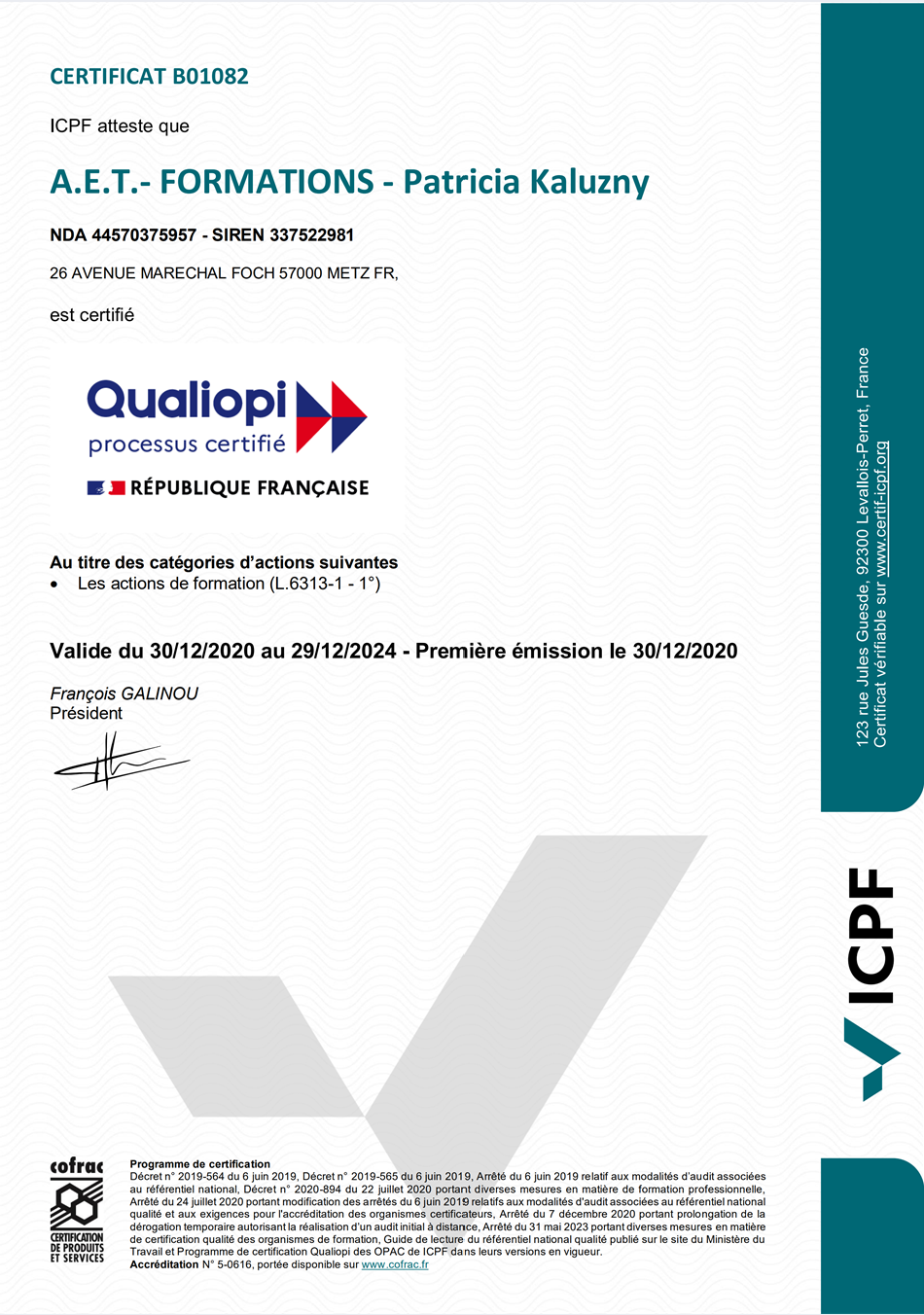 COPIE CERTIFICAT QUALIOPI