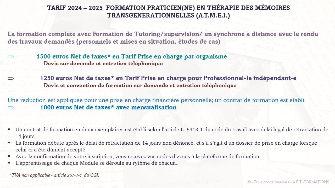 TARIF 2025  TRANSG